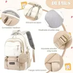 PALAY® Backpack Bags for Women with Small Zipper Pouch College Bag for Girls, School Bags for Girls 13-14 years with Cute Accessory 18.1 Inch Book Backpack for School, Camping, Travel