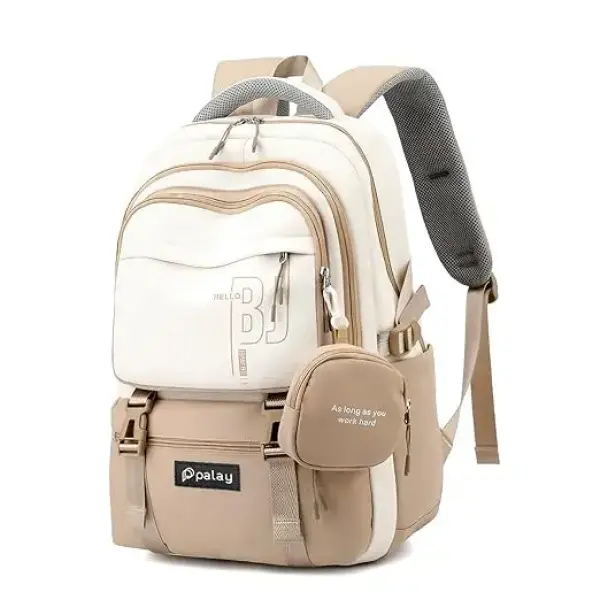 PALAY® Backpack Bags for Women with Small Zipper Pouch College Bag for Girls, School Bags for Girls 13-14 years with Cute Accessory 18.1 Inch Book Backpack for School, Camping, Travel