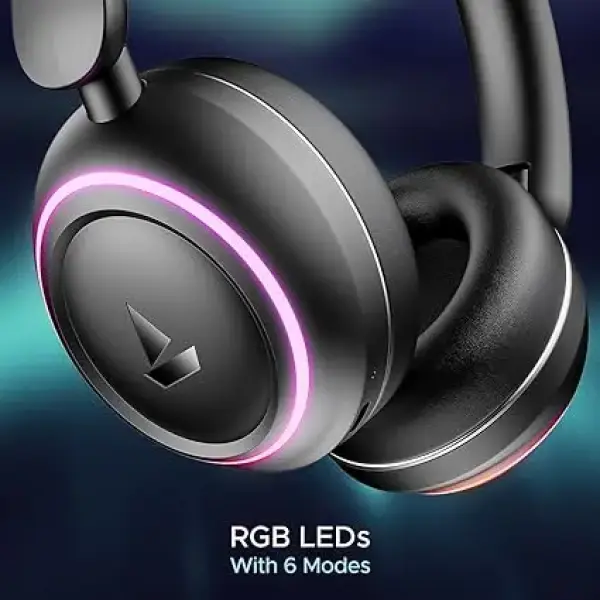 boAt Rockerz 480 W/RGB LEDs, 6 Light Modes, 40Mm Drivers, Beast Mode, 60Hrs Playback, Enx Tech