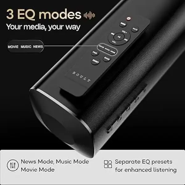 Boult Newly Launched Bassbox X60 2.1 Channel Soundbar with 60W Output, BoomX Dual Dynamic Drivers
