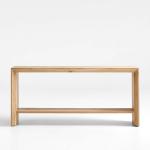 Crate&Barrel-Baja 72" Rectangular Natural Oak Wood Console Table with Shelf
