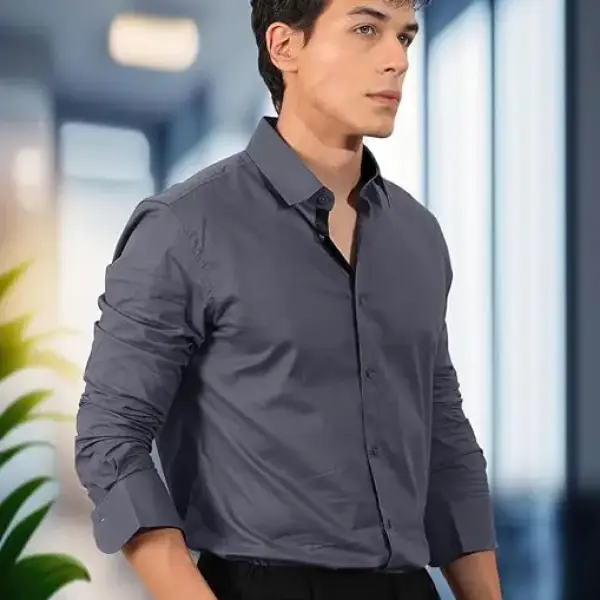 Men's Regular Fit Soft Cotton Blend Casual Combo Shirt with Pocket Design & Spread Collar Full Sleeves Formal Shirt