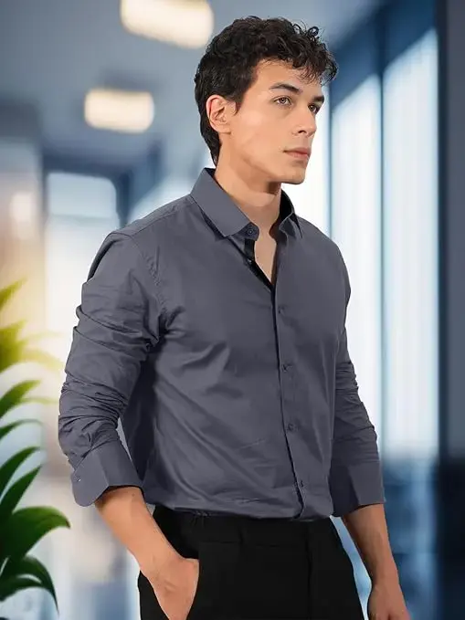Men's Regular Fit Soft Cotton Blend Casual Combo Shirt with Pocket Design & Spread Collar Full Sleeves Formal Shirt