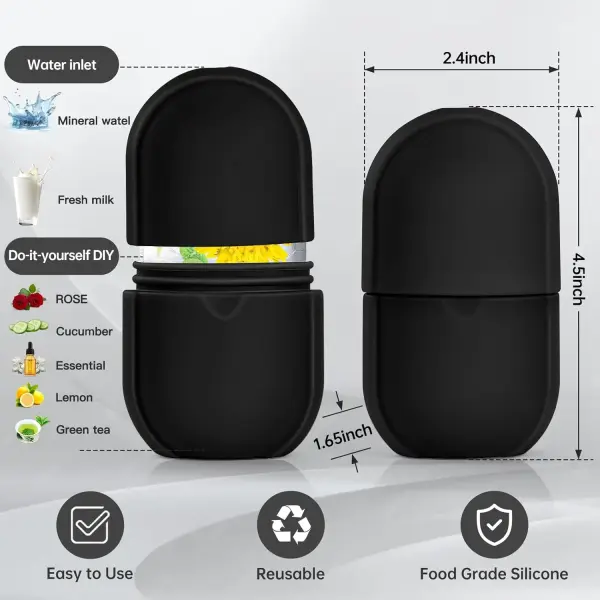 Ice Roller for Face and Eye, Ice Face Roller, Ice Roller Skin Care Tools Gifts for women,Silicone Ice Mold for Beauty(Black)