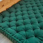 ATOOTFUSION Cotton Floor Mattress, 4 inch Thick Tufted Cushion, 72 x 30 inch, Foldable, Rollable Light Weight Cotton Mattress Dark Green