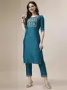 Women Art Silk Kurta Pant Set