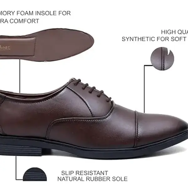 SHOOZ Faux Leather Men's Formal Shoes|Oxford Shoes|Office Shoes for Men (5 UK to 13 UK)
