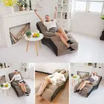 Niralasa Inflatable Lazy Sofa Chair with Air Pump, Foldable Lounge Chair with Armrests, Brown