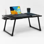 Cubiker Engineered Wood Multipurpose Foldable Laptop Table with Cup Holde
