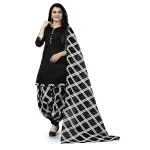 Rajnandini Women Black Cotton Blend Printed Salwar Suit (Ready To Wear_S-Size)