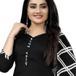 Rajnandini Women Black Cotton Blend Printed Salwar Suit (Ready To Wear_S-Size)
