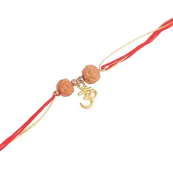 Set of 1 Rudraksh Rakhi for Brother | Rakhi Gift Pack for Sister, Bhaiya and Bhabhi | Bracelet for Men, Women | Fancy Jewellery Combo Gifts | Ideal for Gifting Hamper