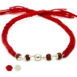 Rakhi 925 BIS Hallmarked Handmade Original Silver Stylish Rudraksha Rakhi for Men
